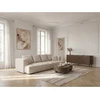 Image de Canapé droit convertible double avance-recule électrique CLOVIS tissu lisse beige BOBOCHIC 3 places