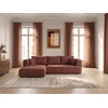 Image de Canapé d'angle convertible avance-recule électrique CLOVIS tissu lisse rouge angle gauche BOBOCHIC 3 places