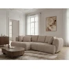 Image de Canapé d'angle convertible avance-recule électrique AUDE tissu bouclette beige angle gauche BOBOCHIC 3 places