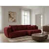 Image de Canapé d'angle convertible avance-recule électrique AUDE tissu bouclette rouge angle droit BOBOCHIC 3 places