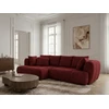 Image de Canapé d'angle convertible avance-recule électrique AUDE tissu bouclette rouge angle gauche BOBOCHIC 3 places