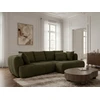 Image de Canapé d'angle convertible avance-recule électrique AUDE tissu bouclette vert angle droit BOBOCHIC 3 places