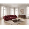 Image de Canapé droit convertible double avance-recule électrique AUDE tissu bouclette rouge BOBOCHIC 3 places