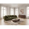 Image de Canapé droit convertible double avance-recule électrique AUDE tissu bouclette vert BOBOCHIC 3 places