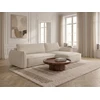 Image de Canapé d'angle convertible réversible ESMEE tissu chenille blanc réversible BOBOCHIC 3 places