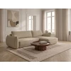 Image de Canapé d'angle convertible réversible ESMEE tissu chenille beige réversible BOBOCHIC 3 places