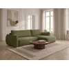 Image de Canapé d'angle convertible réversible ESMEE tissu chenille vert réversible BOBOCHIC 3 places