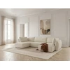 Image de Canapé panoramique convertible ESMEE tissu chenille blanc angle droit BOBOCHIC 5 places