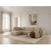 Image de Canapé panoramique convertible ESMEE tissu chenille beige angle droit BOBOCHIC 5 places