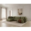 Image de Canapé panoramique convertible ESMEE tissu chenille vert angle droit BOBOCHIC 5 places