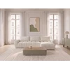 Image de Canapé d'angle réversible convertible coffre FUJI ouverture express tissu chiné blanc réversible BOBOCHIC 3 places