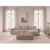 Image de Canapé d'angle réversible convertible coffre FUJI ouverture express tissu chiné beige réversible BOBOCHIC 3 places