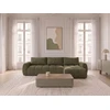 Image de Canapé d'angle réversible convertible coffre FUJI ouverture express tissu chiné vert réversible BOBOCHIC 3 places