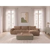 Image de Canapé d'angle réversible convertible coffre FUJI ouverture express tissu chiné orange réversible BOBOCHIC 3 places