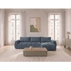 Image de Canapé d'angle réversible convertible coffre FUJI ouverture express tissu chiné bleu réversible BOBOCHIC 3 places