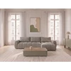Image de Canapé d'angle réversible convertible coffre FUJI ouverture express tissu chiné gris clair réversible BOBOCHIC 3 places