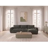 Image de Canapé d'angle réversible convertible coffre FUJI ouverture express tissu chiné gris foncé réversible BOBOCHIC 3 places