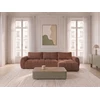 Image de Canapé d'angle réversible convertible coffre FUJI ouverture express tissu chiné rouge réversible BOBOCHIC 3 places