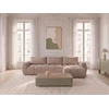 Image de Canapé d'angle réversible convertible coffre FUJI ouverture express tissu chiné rose réversible BOBOCHIC 3 places