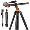 Image de K&f Concept T254A7+FH-03 Trépied vidéo alu colonne centrale charge 5kg