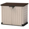 Image de Coffre de jardin en résine multifonctions 1200 l - beige toit plat
