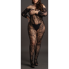 Image de Combinaison ouverte Grande Taille LACE SLEEVED - Noir