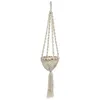 Image de Bazar Bizar Le support pour plantes en macramé torsadé - Blanc naturel - M