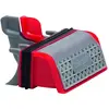 Image de Ensemble membrane Slim et filtre à cheveux pour bonde de douche - Coloris : rouge et gris - Dimensions : 10 x 2 x 20 cm