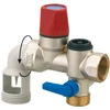 Image de Groupe de Sécurité coudé 7 bar siège inox - Avec raccordement eau froide et chauffe-eau filetage 20/27 - siège inox