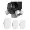 Image de VMC simple flux autoréglable AUTOCOSY avec 3 bouches LINE - 4 sorties Ø80mm + 1 sortie Ø125mm