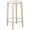 Image de Alessi - Tabouret de bar Poêle Collection - Blanc - Acier coloré à la résine époxy - Designer Philippe Starck