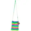 Image de Sac à Main en Fausse Fourrure Arc-en-Ciel Fluo   Accessoire Déguisement Pop Disco
