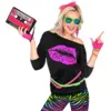Image de T-shirt mode années 80 pour adulte   haut rétro pour soirée années 80 et festival - L/XL