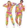 Image de Déguisement hippie Groovy Love fluo pour adulte   veste et pantalon années 70 - L