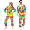 Image de Déguisement Hippie Psychédélique Tie Dye Fluo   Ensemble Veste & Pantalon Années 70