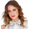 Image de Noeud Papillon Sequin Argent   Accessoire Déguisement Brillant Soirée, Fête et Réveillon