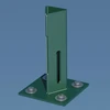Image de Platine piquet acier galvanisé plastifié à visser vert, H.15 cm x section 100x10