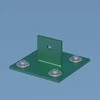 Image de Platine jambe de force acier galvanisé plastifié à visser vert, H.4.3 cm x secti