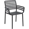 Image de NARDI - Lot de 6 fauteuils empilables Doga - Noir - Résine de fibre de verre - Designer Raffaello Galiotto