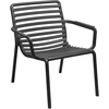 Image de NARDI - Lot de 4 fauteuils bas empilables Doga - Noir - Résine de fibre de verre - Designer Raffaello Galiotto