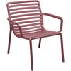 Image de NARDI - Lot de 4 fauteuils bas empilables Doga - Rouge - Résine de fibre de verre - Designer Raffaello Galiotto