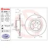 Image de Disque de frein BREMBO 09B56911 arrière, ventilé, à haute teneur en carbone, 1 pièce