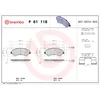 Image de Jeu de plaquettes de frein BREMBO P 61 118, avant