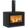 Image de Poêle à bois Dante - 8,8 kW - Rdt: 85,5% - B. 30 cm - Acier noir