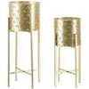 Image de Cache-pot Mauro Ferretti Golvy (x2) Doré 21x52-19x42 cm 142621000B