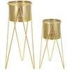 Image de Cache-pot Mauro Ferretti Glat (x2) Doré 21x20x46-18x18x32 cm 1427860000
