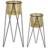 Image de Cache-pot Mauro Ferretti Drak (x2) Noir 21x20x46-18x18x32 cm 1427890000