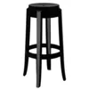 Image de Kartell - Tabouret haut empilable Ghost - Noir - Polycarbonate - Designer Philippe Starck