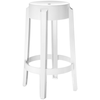 Image de Kartell - Tabouret haut empilable Ghost - Blanc - Polycarbonate - Designer Philippe Starck