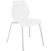 Image de Kartell - Chaise empilable Maui - Blanc - Acier chromé - Designer Vico Magistretti